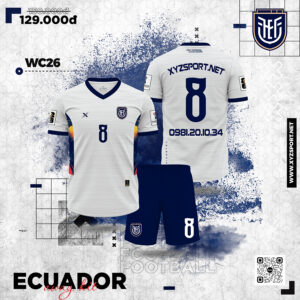 Đồng Phục Áo Bóng Đá Ecuador Alterna 2026-27 Màu Trắng Sang Trọng