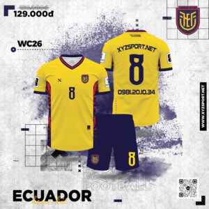 Áo Đấu Ecuador Sân Nhà 2026-27 Màu Vàng Đậm Chất Thể Thao Cao Cấp