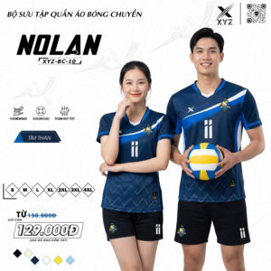 Bộ Quần Áo Bóng Chuyền Nolan XYZ-BC-10 Màu Tím Than