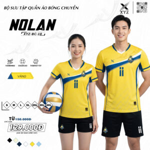 Mẫu Áo Bóng Chuyền Unisex Màu Vàng XYZ BC-10 Năng Động