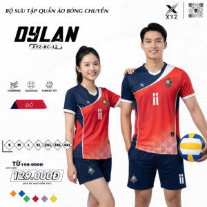 Bộ Quần Áo Bóng Chuyền Dylan XYZ-BC-12 Màu Đỏ