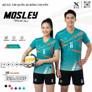 Áo Bóng Chuyền MOSLEY XYZ-BC-15 Màu Xanh Real  Năng Động