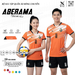 Thiết Kế Áo Bóng Chuyền Aberama XYZ-BC-17 Màu Cam - Năng Động, Cá Tính Cho Đội Bóng